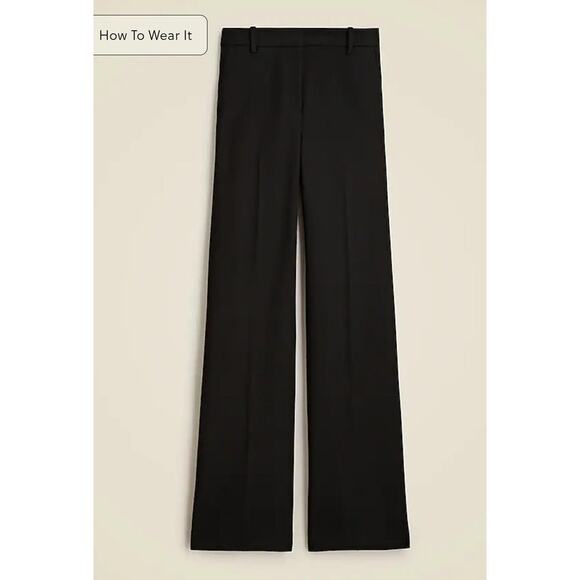 NWT J. Crew Wide-Leg Trouser In Four-Season Stretch Black 10 - Picture 3 of 12